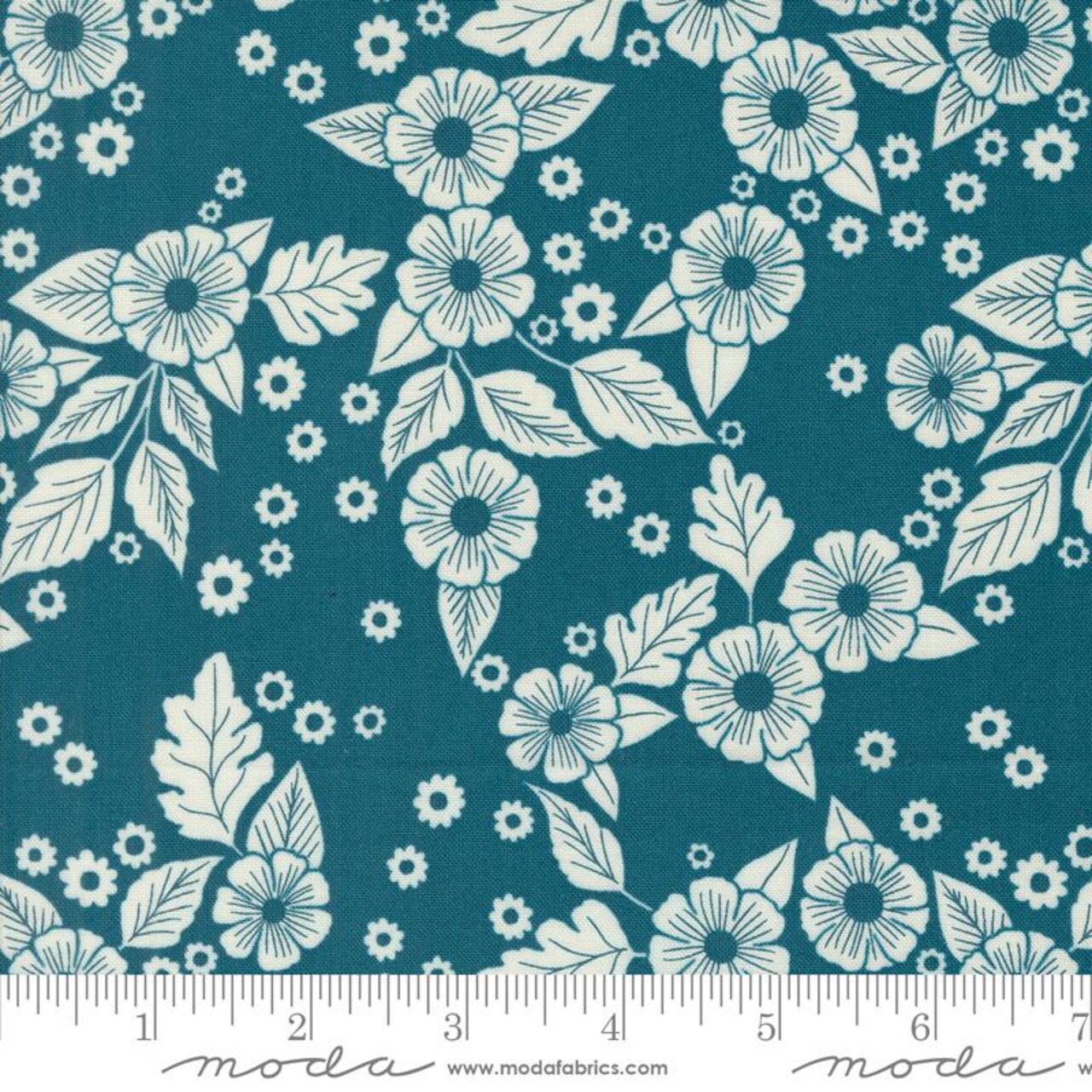 Fabric Moda Peacock Field of Flowers by the Quarter Yard 3313-16